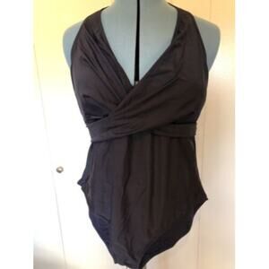 New Womens One Piece Swimsuit Navy Halter Style Lined Padded XXL